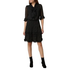 Marc Caín Women's Black Polka Dot Chiffon Dress 2